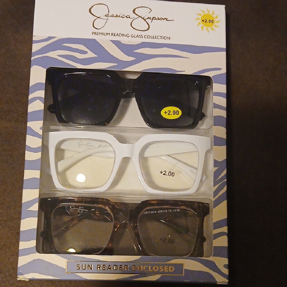 Jessica Simpson Black, White, and Brown Reading Glasses Trio